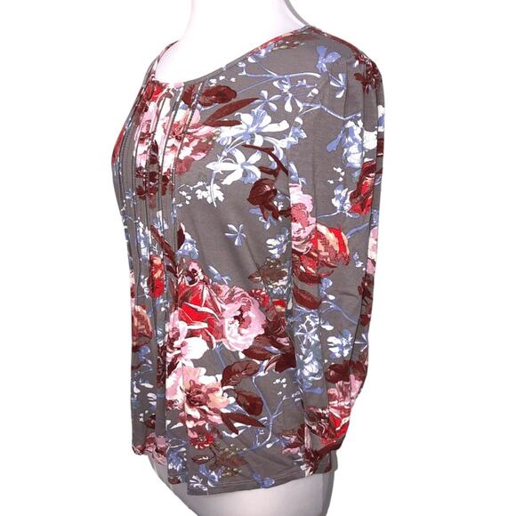 Daniel Rainn Branwen Gray Floral Jersey Tunic Top Small NWT - Picture 3 of 9
